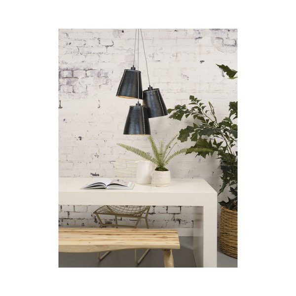 Lampada a sospensione in pneumatico nero riciclato per 3 lampadine Amazon Recy - Good&Mojo-image-1