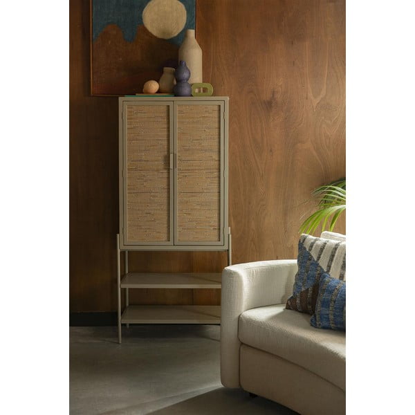 Armadietto nero in abete massiccio 70x160x36 cm Yasu – Dutchbone-image-1