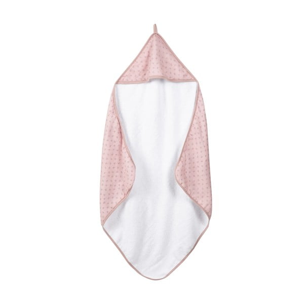 Asciugamano per neonato in cotone rosa con cappuccio 80x80 cm Lil Planet - Roba