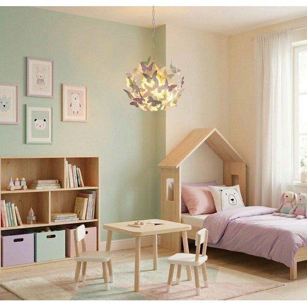 Lampadario per bambini con paralume in plastica ø 50 cm Butterfly – Reality-image-1