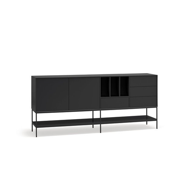 Cassettiera nera 220x98x45 cm Platt – Teulat