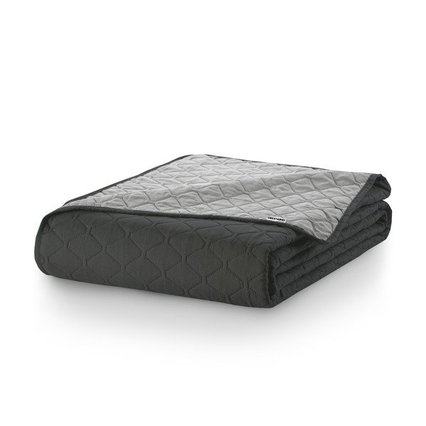 Copriletto bifacciale grigio in microfibra Charcoal Silver, 170 x 270 cm Axel - DecoKing-image-4
