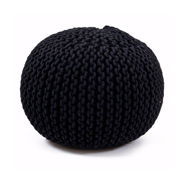 Ručně pletený puf Sabichi Black