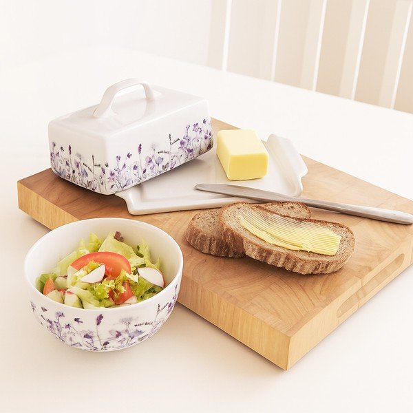 Ciotolina per zuppe e minestre bianca/viola in porcellana 500 ml Louka – Orion-image-1