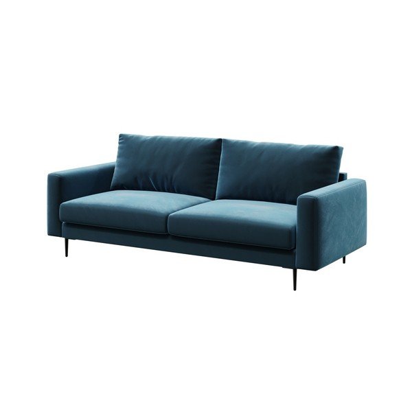 Divano in velluto blu scuro Devichy , 222 cm Levie - devichy-image-2