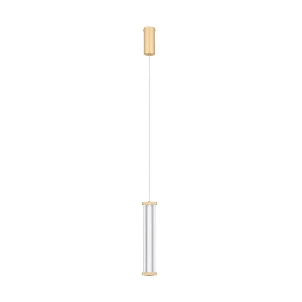 Lampadario LED oro opaco in metallo con paralume in vetro acrilico con intensità regolabile ø 6 cm Pheme – Nova Luce