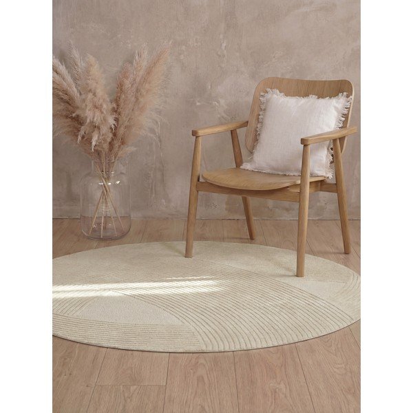 Tappeto rotondo color crema in lana ø 160 cm Kensington Victoria – Ted Baker-image-1