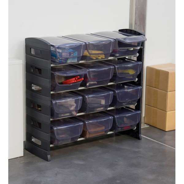 Scaffale in plastica nera 79x80 cm Utility One - Toomax-image-1