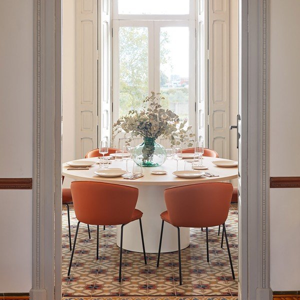 Set di sedie da pranzo arancione in imbottito 2 pz Add – Teulat-image-1