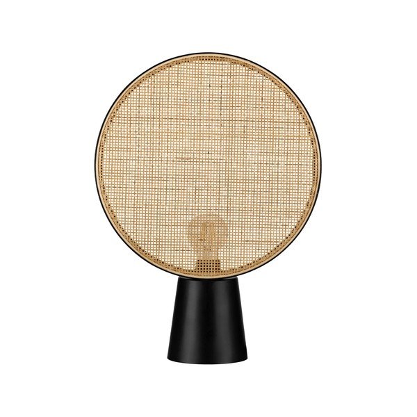 Lampada da tavolo nera opaca/di colore naturale in metallo (altezza totale 48,5 cm) Tierra – Nova Luce