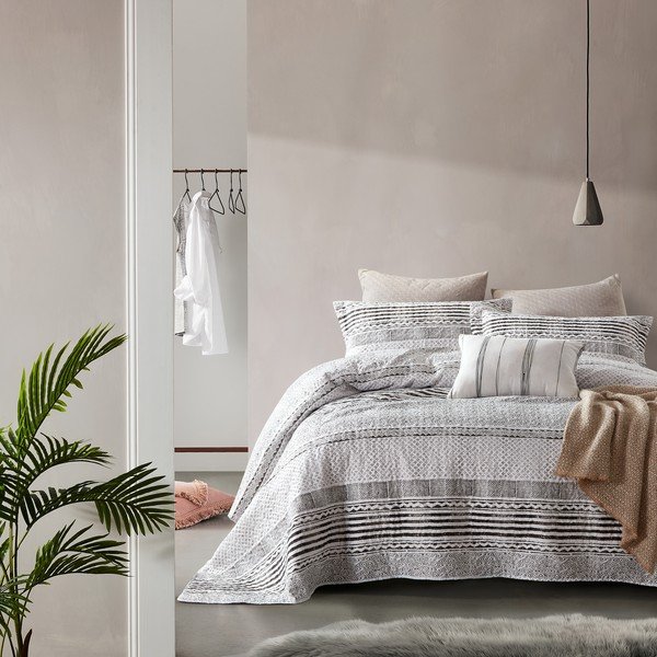 Copriletto in microfibra con due federe Elegant Stripe, 250 x 260 cm - Sleeptime