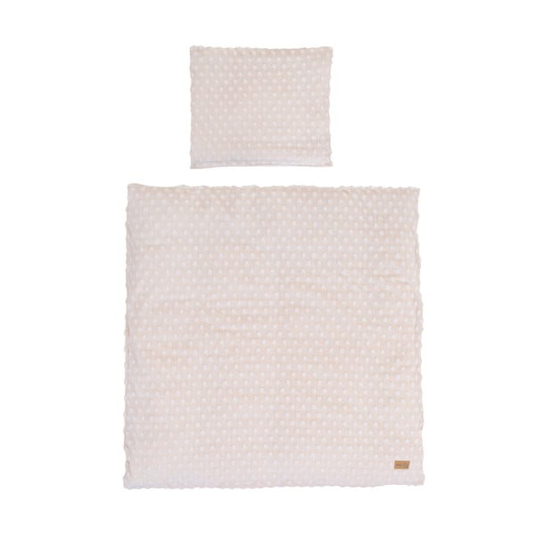 Set copripiumino e federa da bambini beige in misto cotone per culla 80x80 cm Frosty Almond – Roba