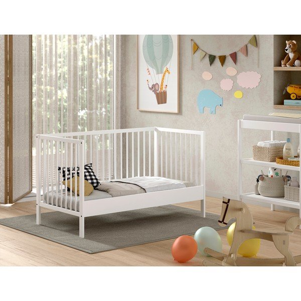 Lettino bianco in pino massiccio 70x140 cm DINO – Vipack-image-1