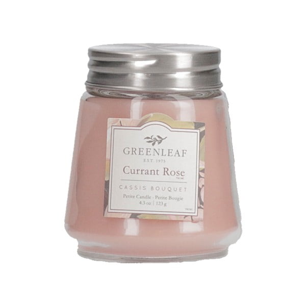 Candela in cera di soia rosa, durata di combustione 30 - 40 ore Currant Rose - Greenleaf