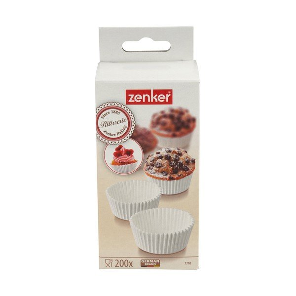 Set di 200 pirottini per muffin in carta bianca, ø 5 cm - Zenker-image-1