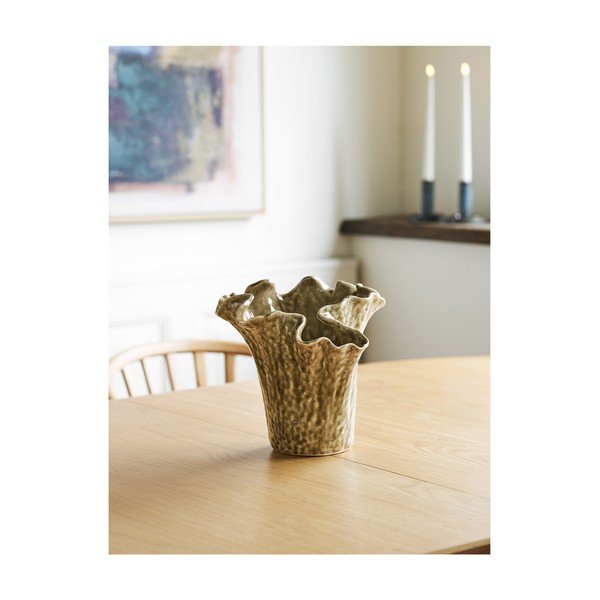 Vaso greige in ceramica (altezza totale 23,5 cm) – House Nordic-image-1