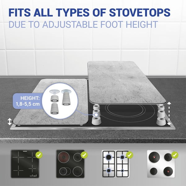 Set di 2 copri stufe in vetro grigio Universal - Wenko-image-4