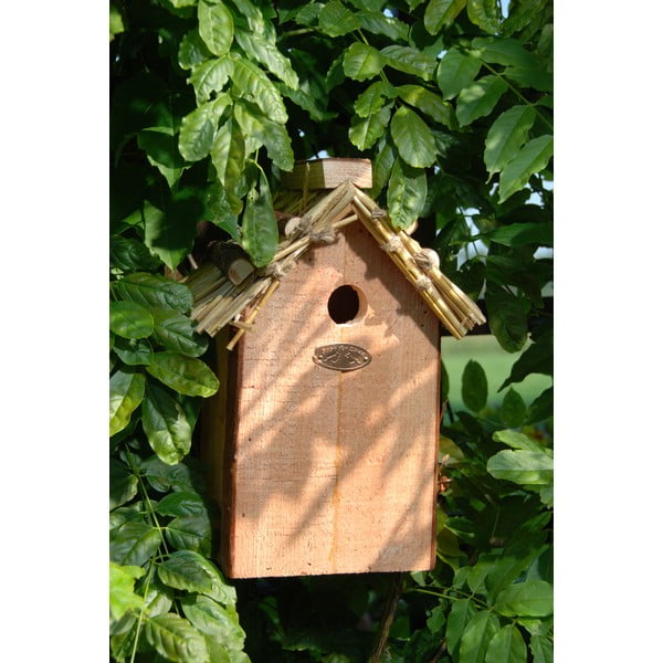 Casetta per uccelli in legno di abete con tetto in paglia, altezza 27 cm Antik - Esschert Design-image-2