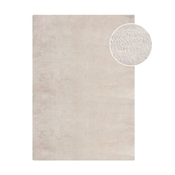 Tappeto in pelliccia sintetica crema 80x150 cm Faroe Wool Look Fur - Flair Rugs