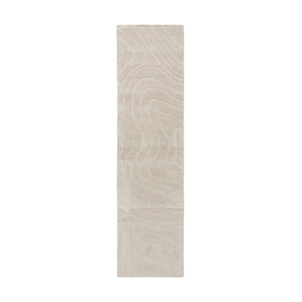 Passatoia in lana tessuta a mano color crema 60x230 cm Mesmerise Natural - Flair Rugs