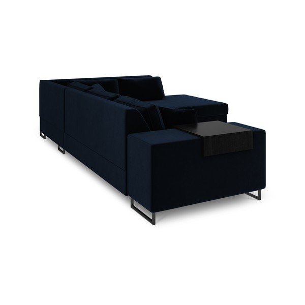 Divano letto angolare in velluto blu, angolo destro York - Cosmopolitan Design-image-4