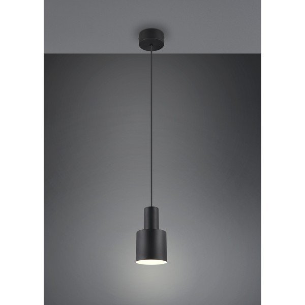 Lampadario nero con paralume in metallo ø 12 cm Agudo - Trio-image-1