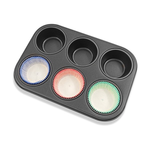 Set di 6 teglie per muffin in acciaio e 30 pirottini di carta - Guardini-image-3