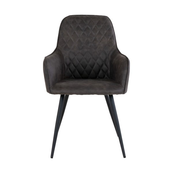 Set di sedie da pranzo grigio scuro in imbottito 2 pz Harbo – House Nordic-image-1