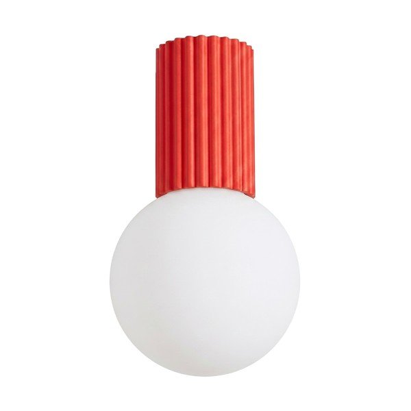 Plafoniera rossa in vetro opale ø 12 cm Orbital – Sollux