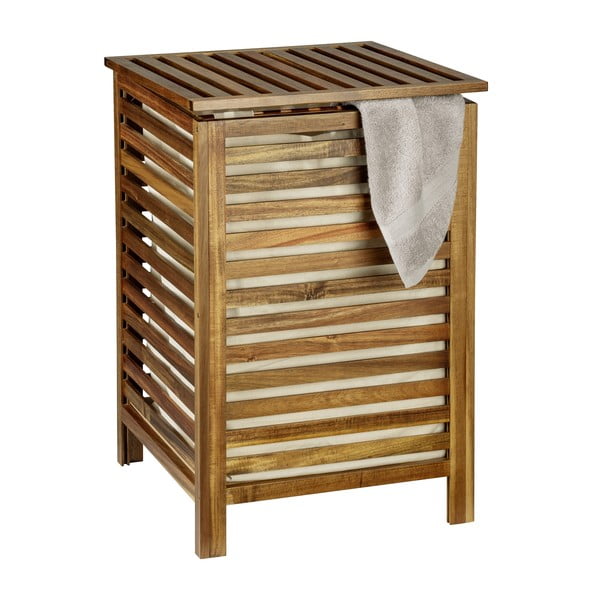 Cesta per il bucato colore naturale scuro in legno 56 l Fondi – Wenko