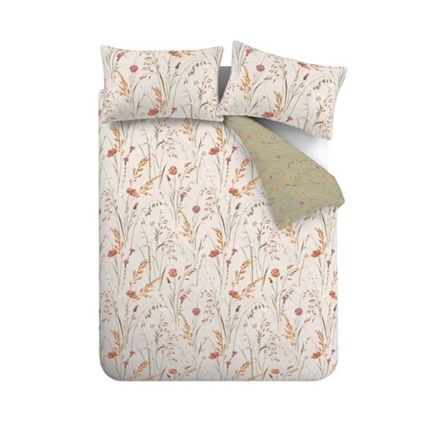 Set copripiumino e federa verde e marrone in flanella per letto singolo 135x200 cm Grasmere Floral – Catherine Lansfield