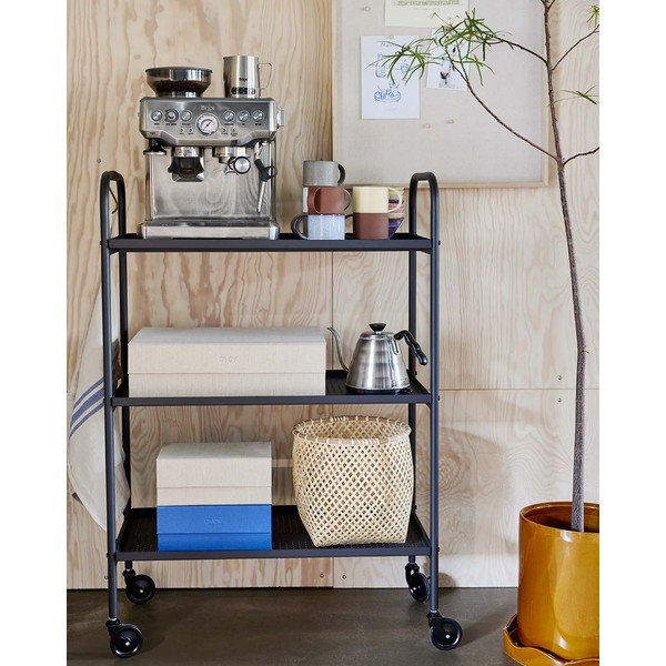 Tavolino da servizio in acciaio su ruote 37,5x75 cm Maki – OYOY Living Design-image-1