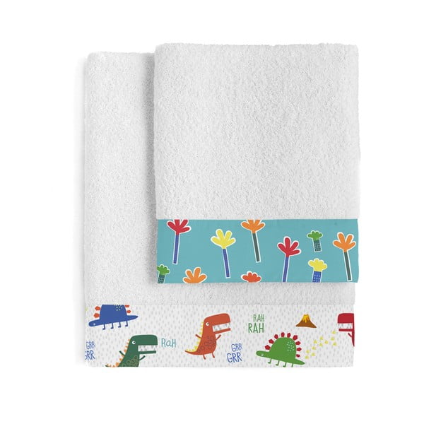 Set di 2 asciugamani in cotone per bambini Funnysaurus - Moshi Moshi