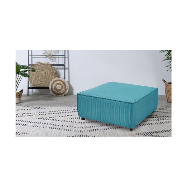 Pouf in velluto a coste blu Nihad modular - Bobochic Paris-image-1
