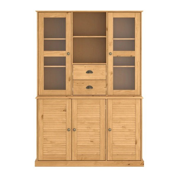 Credenza colore naturale chiaro in pino massiccio 127x180x38 cm Edith – Støraa