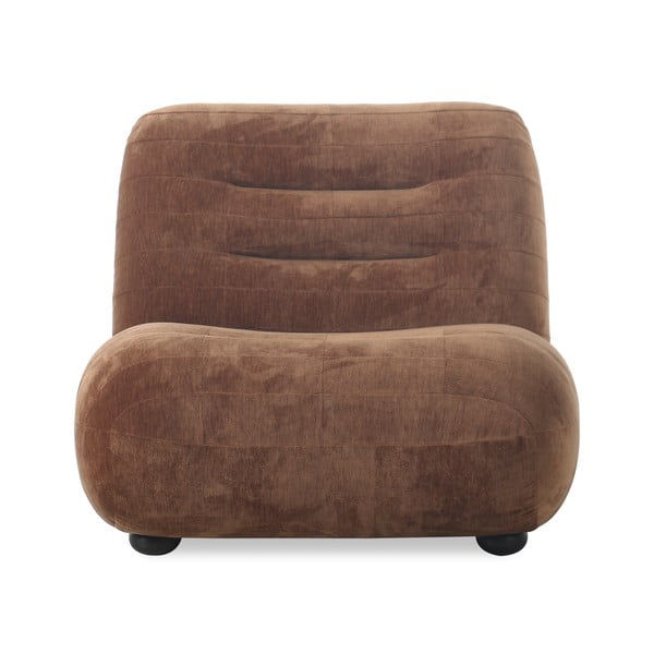 Poltrona marrone con rivestimento in velluto Wyatt – Dutchbone-image-2