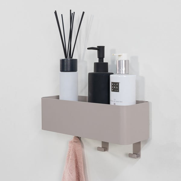 Mensola da bagno da parete grigio tortora in acciaio Multi – Spinder Design-image-1