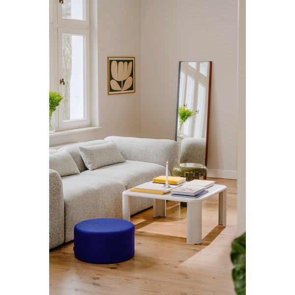 Poggiapiedi blu con rivestimento in lana Folk – noo.ma-image-2