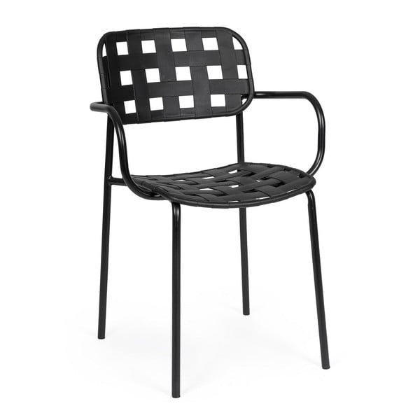 Sedie da esterno in set nere in metallo 4 pz Clover   – Bizzotto