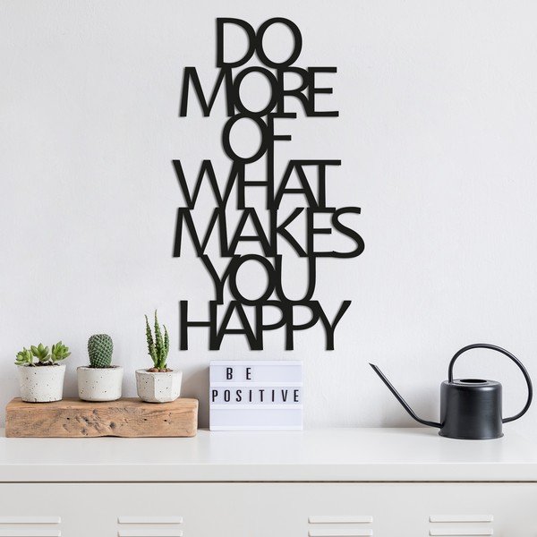 Decorazione da parete nera Happy - Wallity-image-1