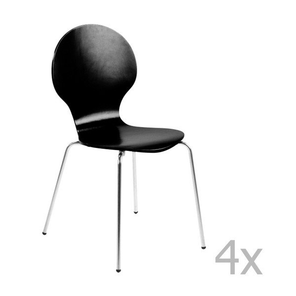 Set di 4 sedie da pranzo Marcus nere - Actona