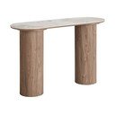 Tavolo consolle beige/di colore naturale con piano effetto marmo 40x120 cm Athens – House Nordic