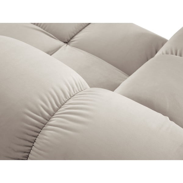 Divano angolare componibile beige (con composizione variabile) con rivestimento in velluto Bellis – Micadoni -image-1