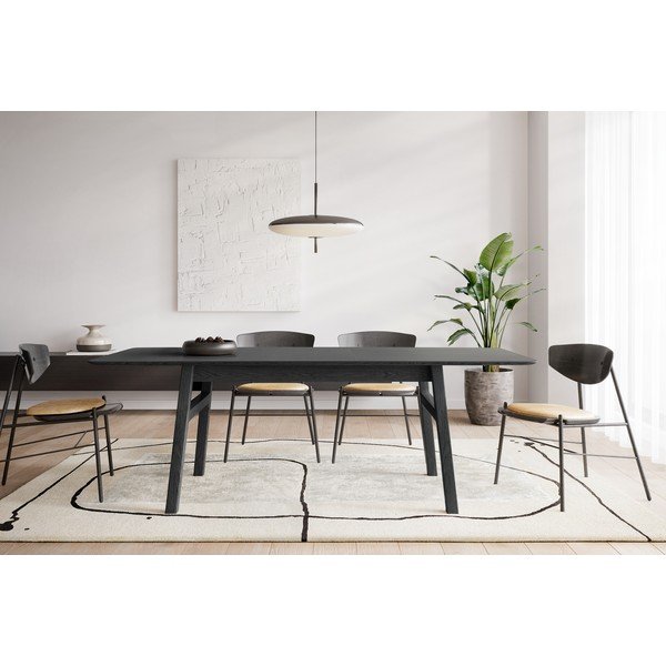 Tavolo da pranzo con effetto rovere allungabile con estensione 90x180 cm Curved – Woodman-image-1