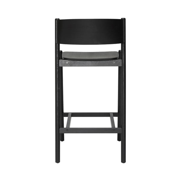 Sgabello da bar nero in legno di quercia altezza seduta 75 cm Oblique - Hübsch-image-3