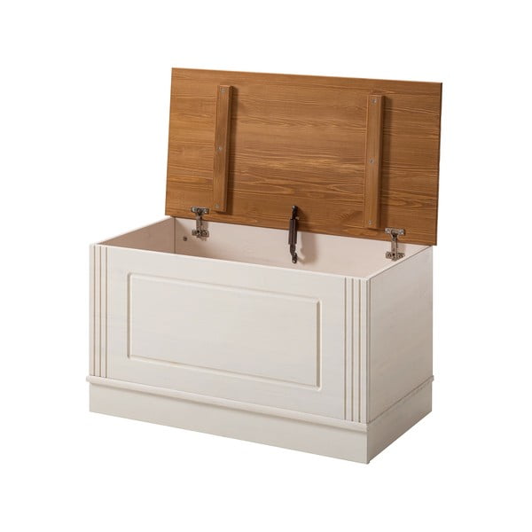 Cassapanca in legno di pino bianco 80x45 cm Anita - Støraa-image-3