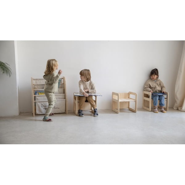 Sedie per bambini in legno in set di 3 pezzi Natural - Little Nice Things-image-3