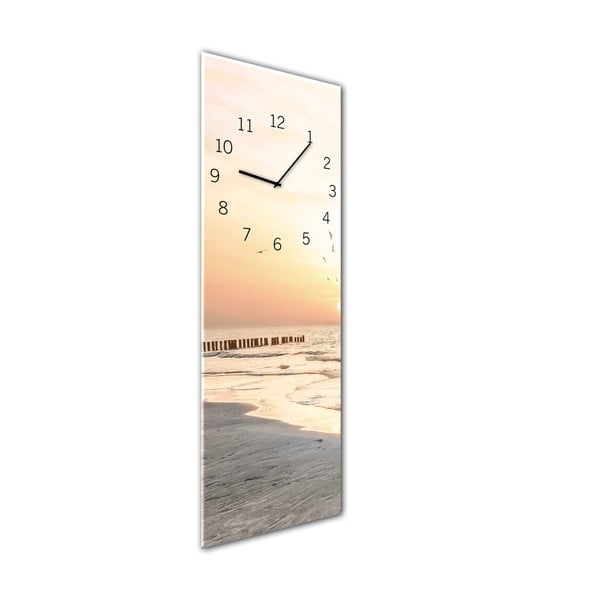 Orologio da parete Glassclock , 20 x 60 cm Beach - Styler