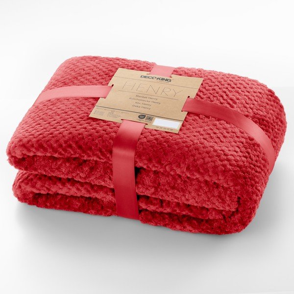 Coperta in microfibra rossa, 220 x 240 cm Henry - DecoKing-image-3