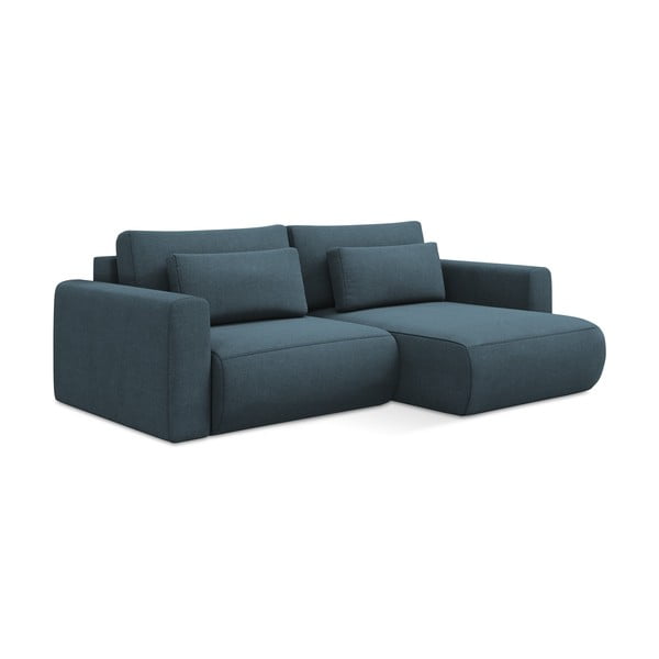 Divano angolare blu allungabile/con contenitore (con penisola a destra/con chaise lounge) Kapua – Makamii-image-1